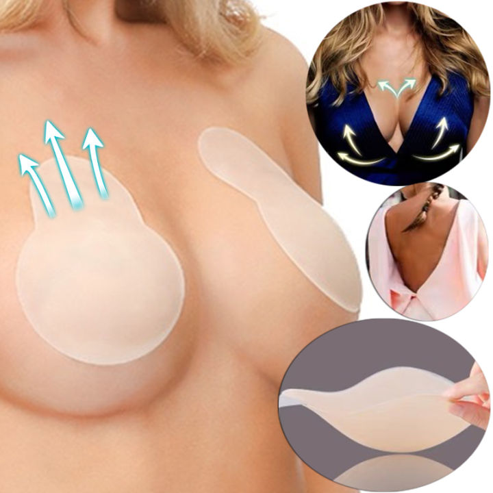 Women Sticker Bra Invisible Silicone Breast Pads Lift Up Boob Nipple Cover  Tape Sticker Bra