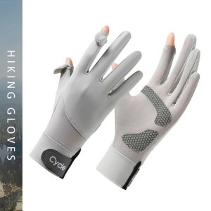 IDEAL Waterproof Sun Protection Gloves Non-Slip Highly Elastic Ice Silk Riding Gloves Solid Color Breathable Summer Driving Mittens Summer Season