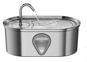 3.5L large capacitywater dispenser automatic stainless steel cat water fountain with transparent window observe water level