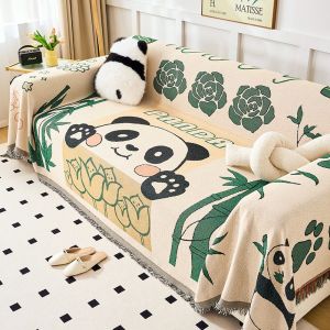 TAQ57 หนาขึ้น ผ้าห่มโซฟารูปการ์ตูนน่ารัก สากลสากลสากล กันลื่น เสื่อโซฟา INS Cream WIND ปลอกหมอนอิงโซฟา กันฝุ่นกันฝุ่น ผ้าคลุมโซฟาเส้นด้ายฝ้าย ทุกฤดู