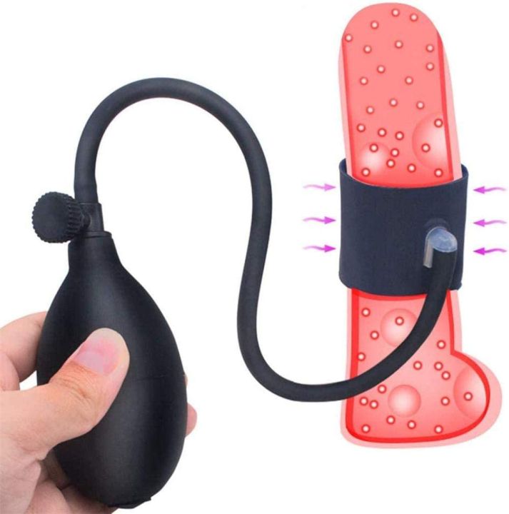 Inflatable Penis Pump Enlarger Ring Silicone Pumping Sleeve