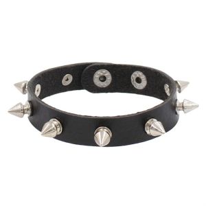 Adjustable 6cm Width Gothic Leather Bracelet Zipper Punk Rivet Wrap Bracelets