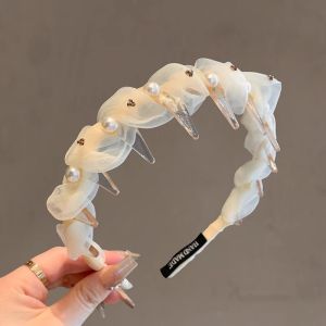 เครื่องประดับศีรษะ กะโหลกสูง ไข่มุก ห่วงผม ทําผม หรูหราเบาๆ เน้นภาพลักษณ์ส่วนตัว การเดินทาง เพิ่ม