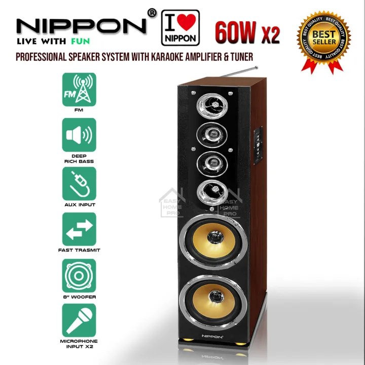 [PAINT DEFECT CLEARANCE STOCK] NIPPON NS-8802TAMP(CLEAR) Multimedia Speaker System (Power Bass) for Computer/TV/DVD Player