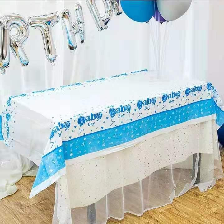 INS style Pink Baby girl and Blue Baby boy theme waterproof plastic