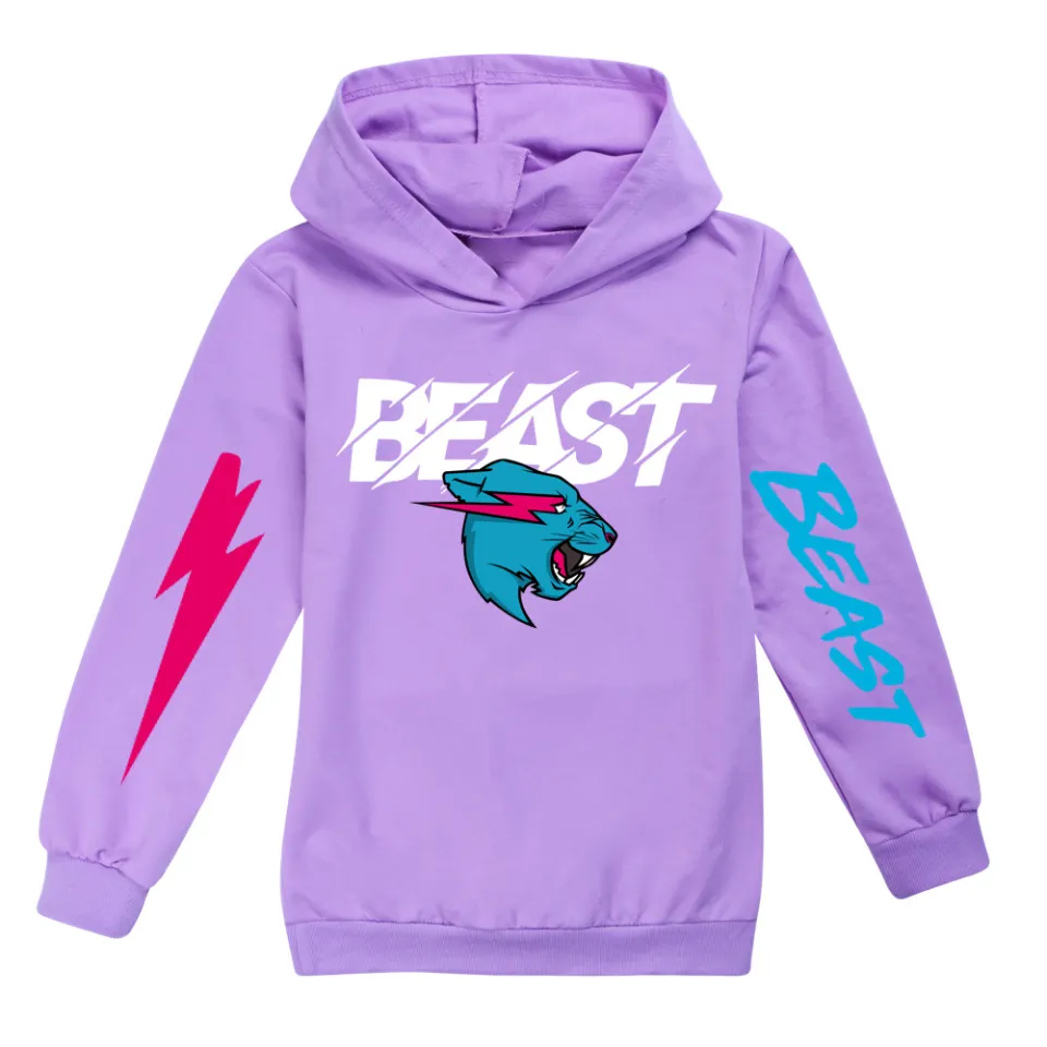 Mr Beast Lightning Cat Boys Hoodies Girls Long Sleeve Hooded Sweater Personalized New Comfortable Sweater 1210XX Kids Clothing Pullover Sport Casual Sweatshirt Lazada Singapore