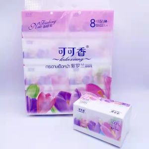 (ราคาส่ง) ZJ-04【ยกแพ็ค8ห่อ】กระดาษทิชชู่ ทิชชู่เช็ดหน้า กระดาษเช็ดหน้า หนา 4 ชั้น เนื้อละเอียด ไม่ขาดง่าย ไม่เป็นขุย ส่งไว