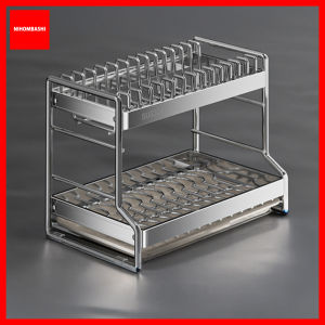Dishrack 304 Stainless Steel Dish Rack Kitchen Storage Drain Rack Plate Cutlery Drainer Cutting Board Potlid Holder Sink Accessories Countertop Storage