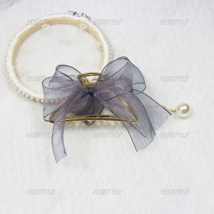 Yesstyle Jepit Rambut Pita Satin Jedai Rambut Salon Wanita Aksen Mutiara