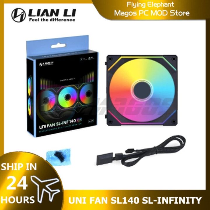 Lian Li UNI FAN SL140 SL-INFINITY Infinity Mirror Cableless Daisy Chain ...