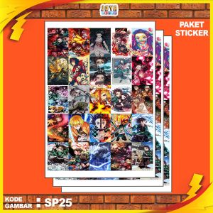 GAMBAR STICKER DEMON SLAYER / STIKER DEMON SLAYER / PAKET STIKER DEMON SLAYER PER 25 PCS / KODESP25