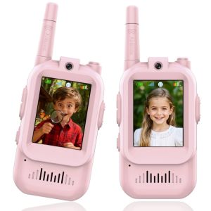 Kids Video Intercom Walkie-talkie Cute Screen Easy Use Rechargeable Large Battery Cute Ham Radio for Gift