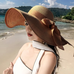 Sun Hat Wide Brim Straw Beach Foldable Packable Travel Fishing Outdoor Shade