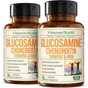 Glucosamine Chondroitin MSM and Turmeric Supplement - Joint Support Supplement for Women & Men with Boswellia & Glucosamine Sulfate 1500 mg. Used for Cartilage & Joint Health & Fle