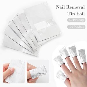 50pcs/1 Set Nail Removal Aluminum Foil Paper with Cotton Removal Nail Art Manicure Nail Clean Tools