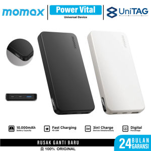 Momax Powerbank 10000mAh 1-Power Vital 20W PD Fast Charging USB A Type C Portable Universal