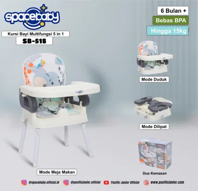 Space Baby SB-518 Booster Seat Chair Kursi Makan Bayi 536 // BOOSTER SEAT SB 618 / FOLDING BOOSTER SEAT SB-538 (6 IN 1) SPACEBABY