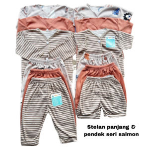 21pcs Paket Premium Perlengkapan Baju Bayi Baru Lahir/Newborn Set Swaddle Seri Salmon Promo 8.8
