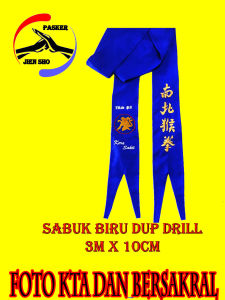 Sabuk dupl biru IKS.PI KERA SAKTI  bordir Kera kuning bahan dril