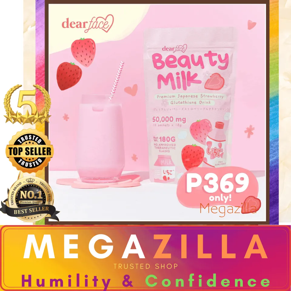 premium japanese strawberry glutathione drink Dear Face Beauty Milk Premium Japanese Glutathione Drink Strawberry Drink, Sachets, 10 Sachets main image 1