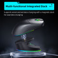 [Deliver In 72 hours]THUNDEROBOT ML7 Gaming Mouse With Charging Dock Long Battery Life Tri-mode Bluetooth Wireless Mose PAW3311 RGB Lighting 12000 DPI 65g Lightweight Design White Color. 