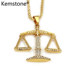 Kemstone Fashion Accessories Cubic Zirconia Balance Scale Pendant Necklace for Men
