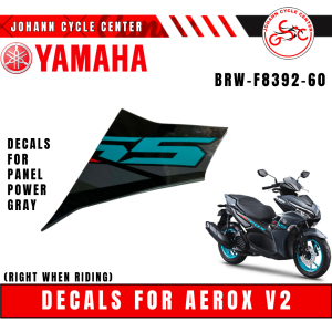 YAMAHA STICKERS / DECALS FOR AEROX V2 DECALS FOR PANEL POWER GRAY PART NUMBER BRW-F8392-60
