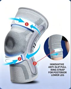 Chito8 1PC Knee Brace Support Adjustable Compression Knee Guard with Patella Gel Pad Side Stabilizers Sports Protector for Running Gym Workout Fitness