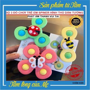 Sét 3 Con Quay Đồ Chơi Hình Cánh Hoa Dán Tường Cho Bé - Có Hộp Đẹp