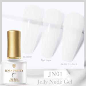 BORN PRETTY 7ml Jelly Nude Pink Natural Color Gel Nail Polish Semi Permanent Soak Off UV LED Varnish Nail Supplies Manicure