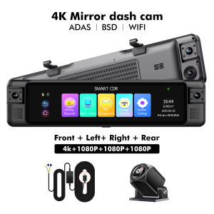 EKLEVA 4CH 11.26 Inch 4K+1K+1K+1K Rearview Mirror 360° Dash Cam ADAS BSD WiFi Night Vision 24H Parking Monitor Time-Lapse Car DVR