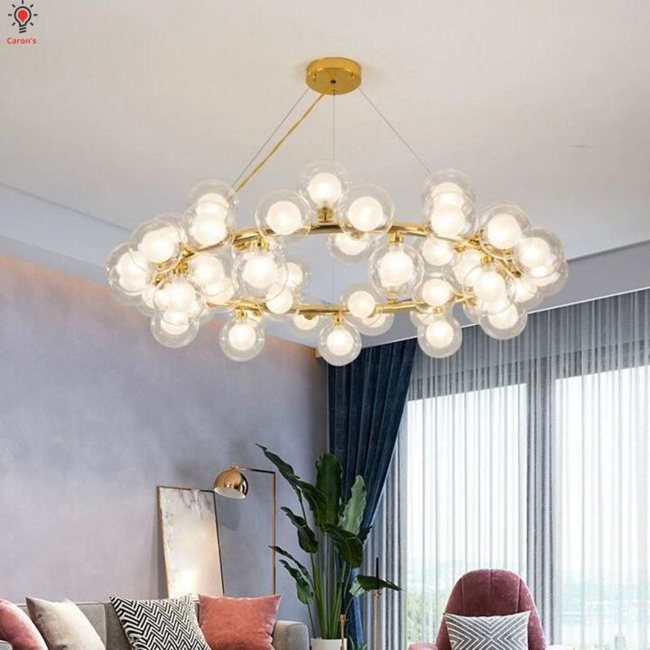 Modern Creative LED Glass Bubble Chandelier Lighting for Luxury Living ...