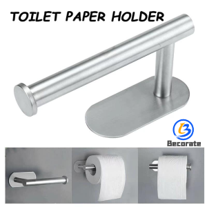 BECORATE Self Adhesive Wall Hanging Portable Anti Skid Tissue Rack Stainless Steel Bathroom Paper Roll Rack