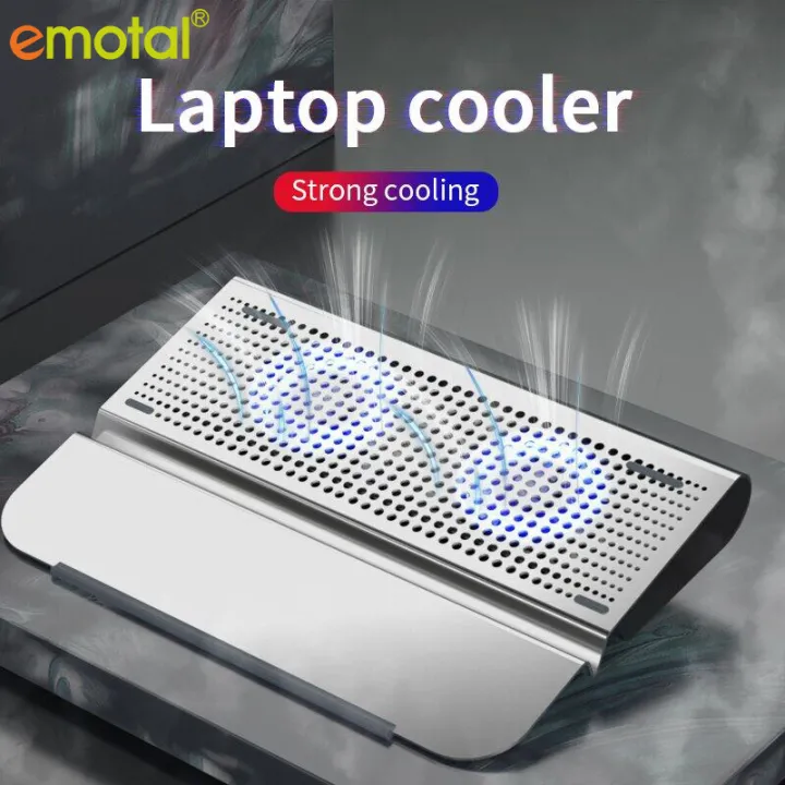 Aluminum Gaming Laptop Cooler Silent Fan Portable Cooling Pad for MacBook air pro 11 12 13 14 15 inch Alloy bracket 2 USB Ports