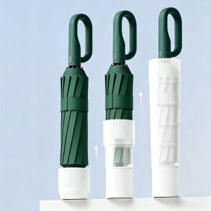 PLNBFG Wind-Resistant Automatic Umbrella Sturdy Ribs with Waterproof Cover Folding Umbrella Durable Ergonomic Handle Anti-UV Umbrella
