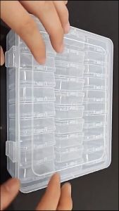 Makery Clear Plastic Storage Box 30 in 1 Portable Mini Divided Organizer for Jewelry Craft Small Parts