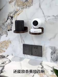 SXH Peach wood grain home wall-mounted shelf for cameras without drilling router and set-top bracket monitor stand