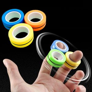DENOSWIM 3Pcs Fingertips Ring Stress Relieving Ring Anti-Stress Magnetic Rings Unzip Toy Fidget Spinner Magnetic Toys