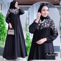 Aurora Dress / Gamis Lebaran Wanita Muslim  Bahan Crinkle Mix Bordir Ukuran M L XL XXL LD 100 - 120CM / Gamis Pesta Wanita Dewasa Model Terbaru 2025 / Dress Kondangan Perempuan Jumbo Terbaru / Fashion Muslim Wanita Mewah Termurah / Baju Bordir Panjang. 