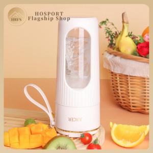 【HRFS】 340ml Portable Juicer Juicer Bottle Rechargeable Mini Electric Juicer 14 Blades Juice Extractor for Home Office Travel