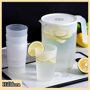 [Hilldora] Pitcher Plastic Cold Water Bottle And Cups Set Home Large Capacity Water Jug
