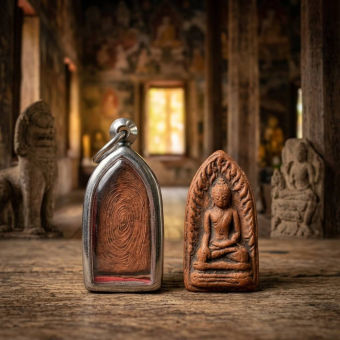 รูปจากผู้ขายบน Lazada: พระรอด พิมพ์ใหญ่ วัดมหาวัน จ.ลำพูน กว้าง 1.7 ซม.สูง 3.5 ซม.(รวมกรอบ)-วัตถุมงคล ตั้งราคา ฿83