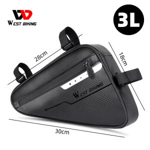 WEST BIKING 4L Large Capacity Bicycle Front Tube Bag Waterproof Cycling Triangle Frame Bag MTB Road Bike Frame Bag