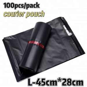 100PCS Durable Black Shipping Pouch Thick Courier Bag Self Adhesive Waterproof Mailing Plastic for Packaging Supplies S to XXL