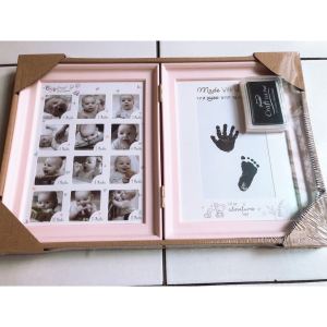 ink photo frame Baby hand and foot souvenir 1 Month Baby Photo Frame / bingkai foto / handprint