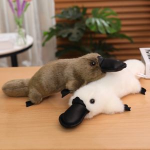 PURETEN White/Grey Simulation Platypus Plush Toys Soft Skin-friendly Animal Stuffed Dolls High Quality 30/35/45cm Emulational Platypus Duck Toys