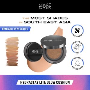 MAKE OVER Hydrastay Lite Glow Cushion 15 g - Cushion atau Foundation Compact untuk Dry Skin atau Kulit Kering BEST SELLER