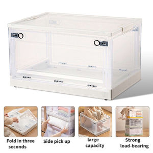 SaveMall Folding Container Box box penyimpanan Kotak penyimpanan kotak plastik Storage Box lipat Storage Serbaguna Organizer pakaian dan mainan Storage Box Lipat Penyimpanan Serbaguna Beroda Plastik