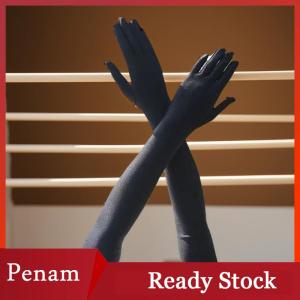 [PAM] High Elastic Spandex Sun Protection Long Gloves Party Nightclub Wedding Performance Black Gloves