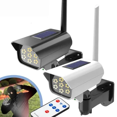 t08 LED Solar Light Motion Sensor Security Dummy Camera Wireless Outdoor Flood Light IP65 Waterproof LED Lamp for Home Garden